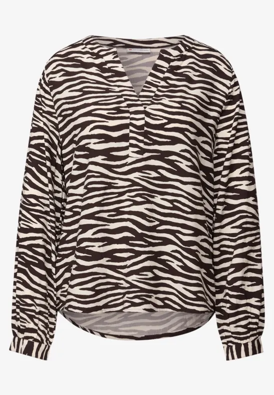 Tunique avec imprimé zèbre deep roast brown