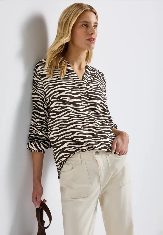 Tunique avec imprimé zèbre deep roast brown