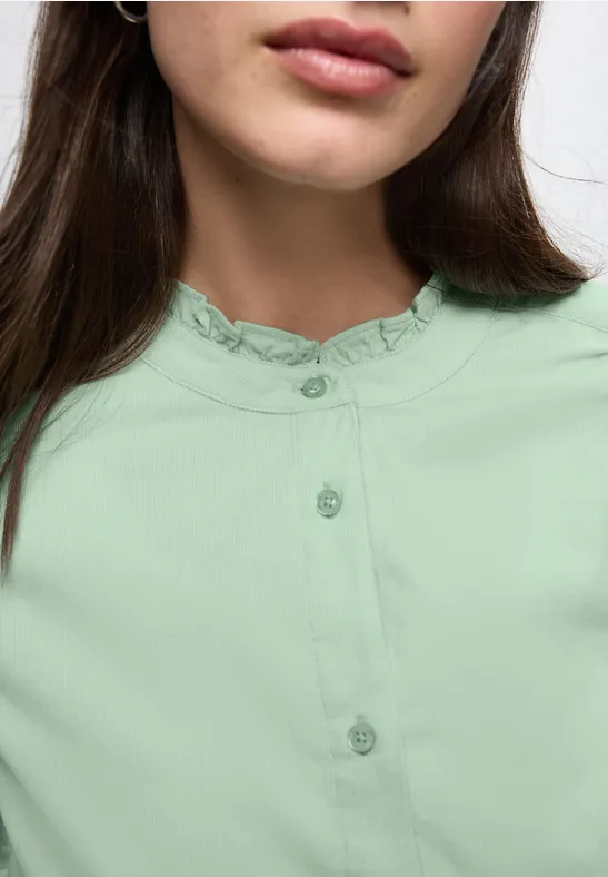 Corduroy blouse met koord serene green