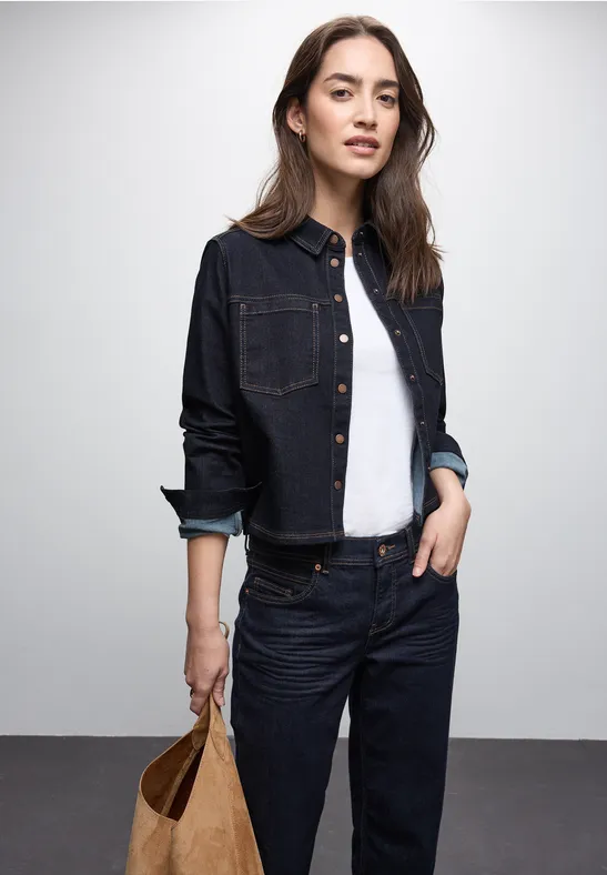 Rinsed Jeansbluse Rinse Blue washed