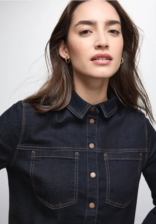 Rinsed Jeansbluse Rinse Blue washed