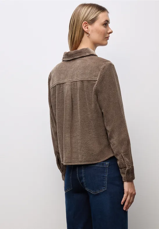 Cord Hemdbluse silk brown