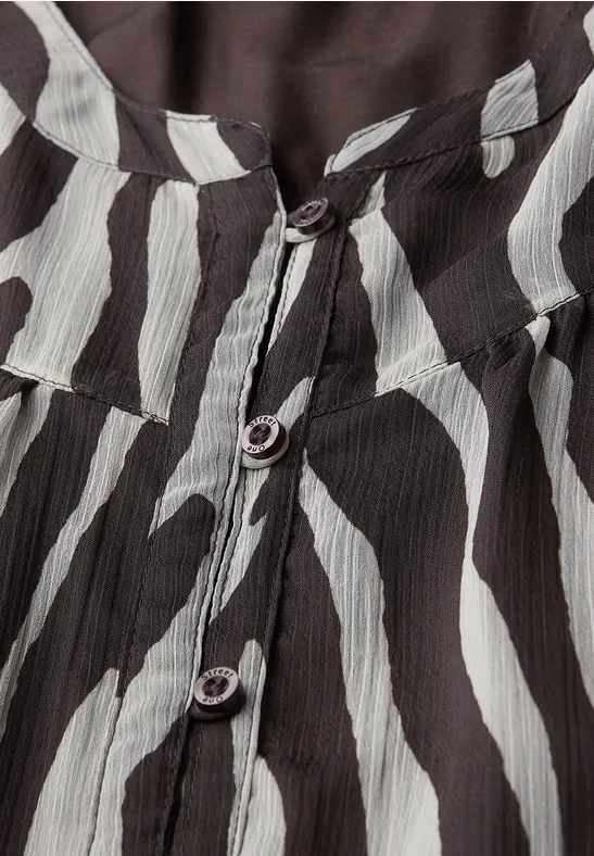 Chiffonbluse mit Zebra Print deep roast brown