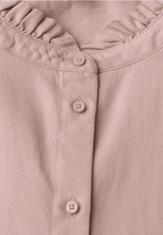 Katoenen blouse met ruches faded rose