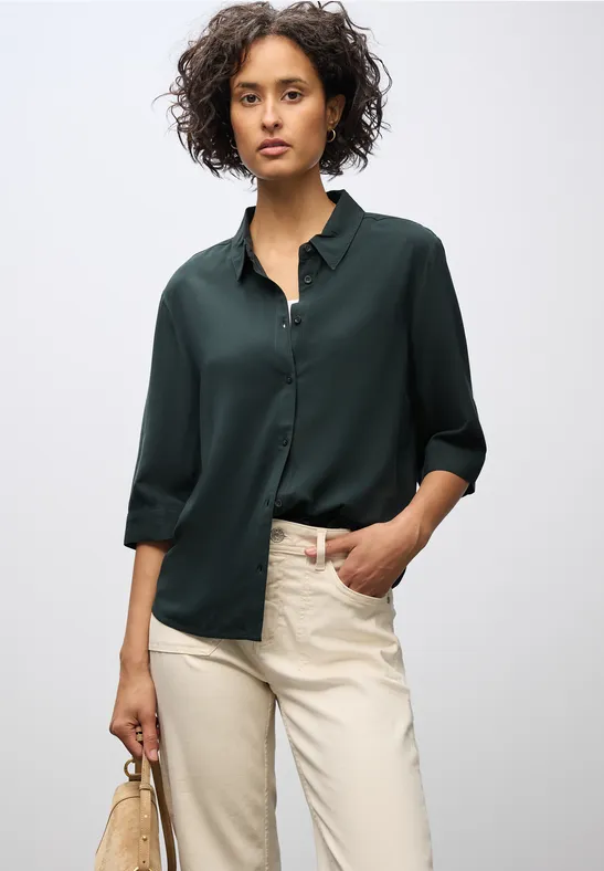 Hemdbluse evernight green