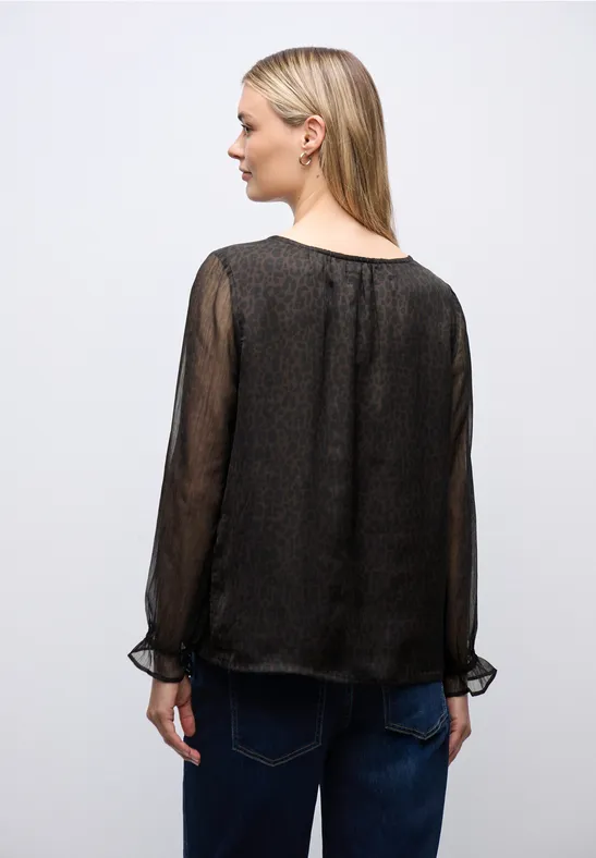 Tunique en mousseline de soie Léo darkest brown