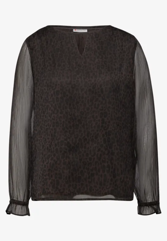 Tunique en mousseline de soie Léo darkest brown