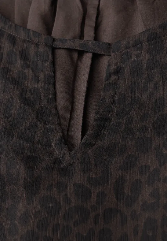 Tunique en mousseline de soie Léo darkest brown