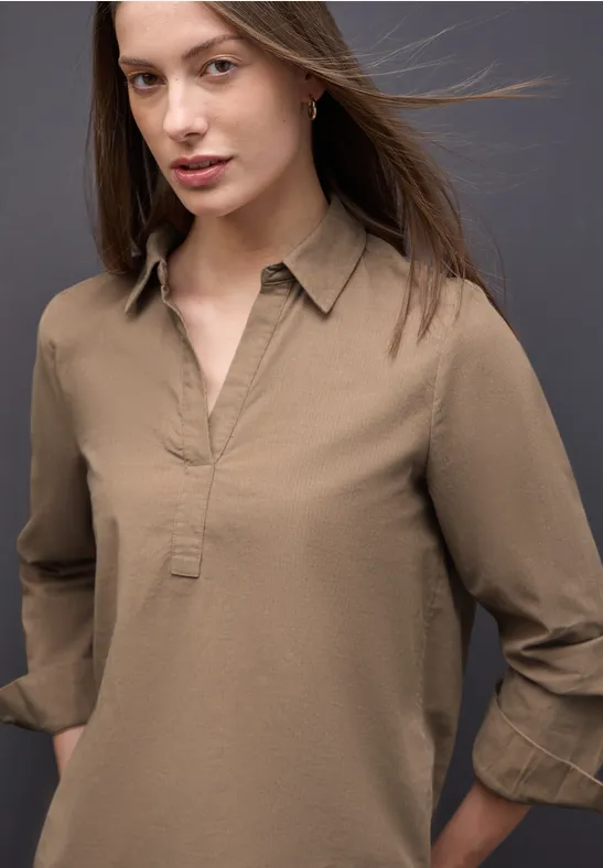 Corduroy blouse flowing beige
