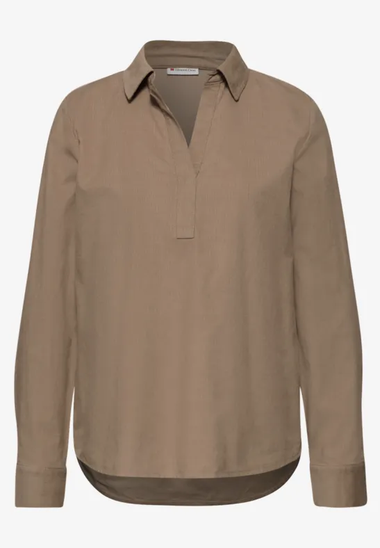 Corduroy blouse flowing beige