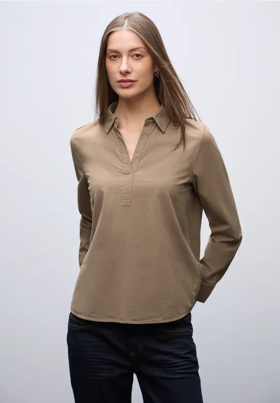 Corduroy blouse flowing beige