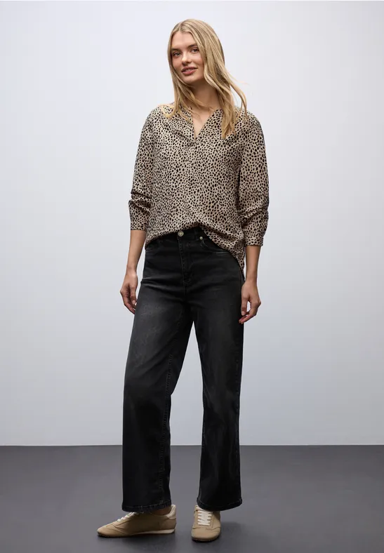 Leo blouse met gespleten hals null