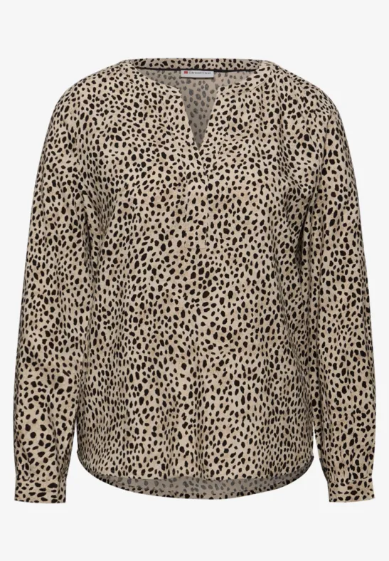 Leo blouse met gespleten hals null
