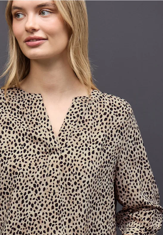 Leo blouse met gespleten hals null