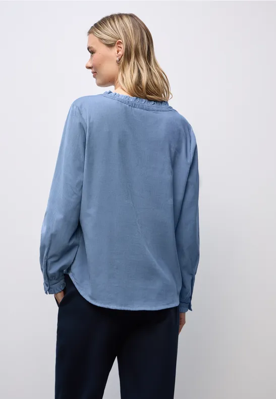Blouse en velours côtelé avec volants null