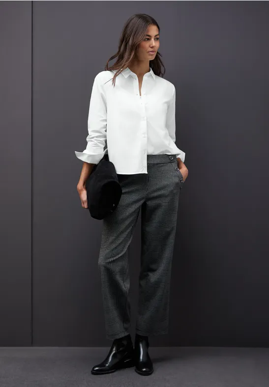 Hemdbluse in Unifarbe White