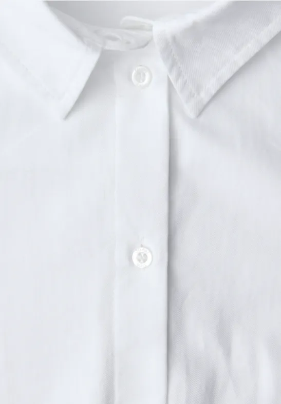 Hemdbluse in Unifarbe White