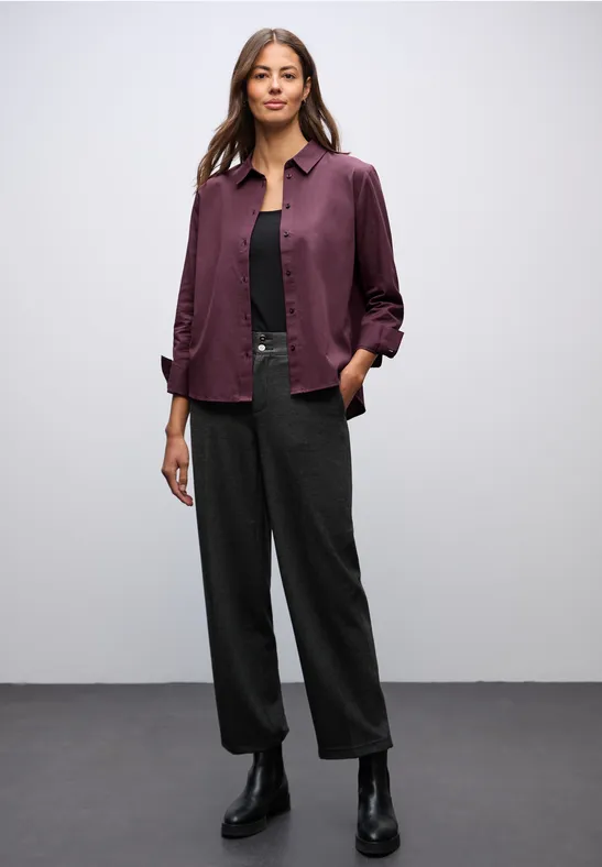 Hemdbluse in Unifarbe jazz berry