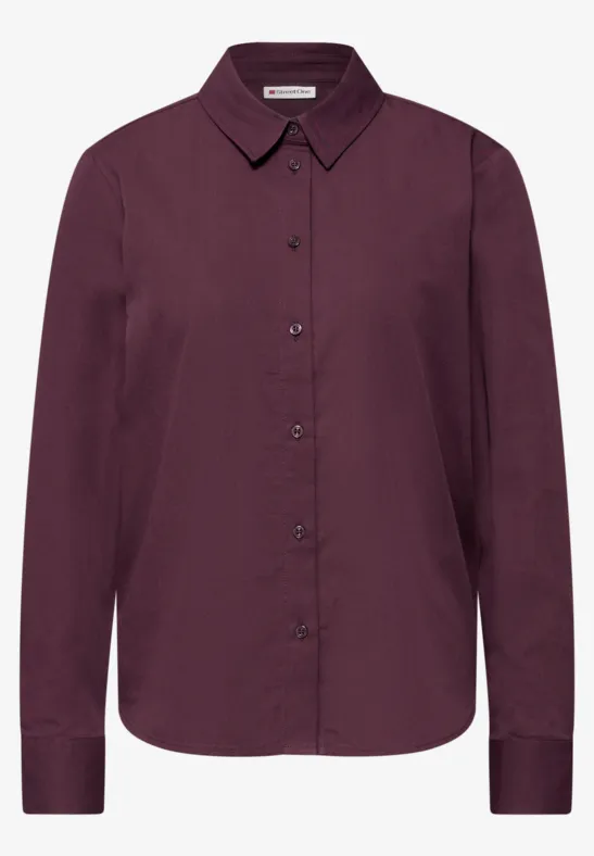 Hemdbluse in Unifarbe jazz berry
