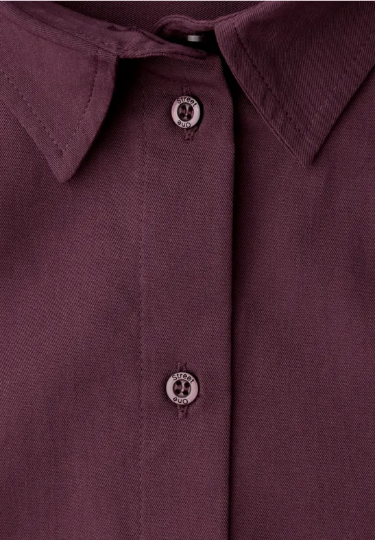 Hemdbluse in Unifarbe jazz berry