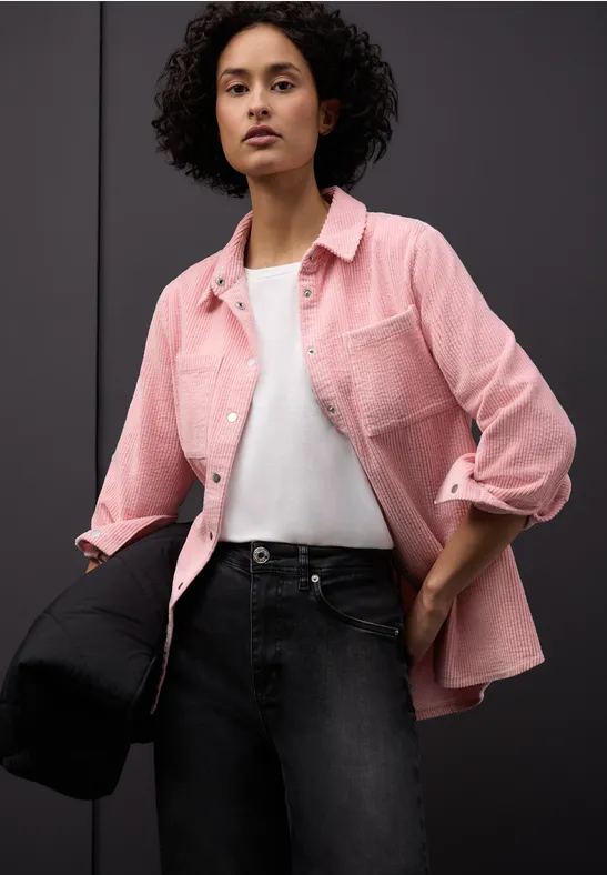 Chemisier en velours côtelé powder pink