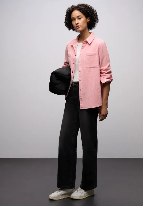 Chemisier en velours côtelé powder pink