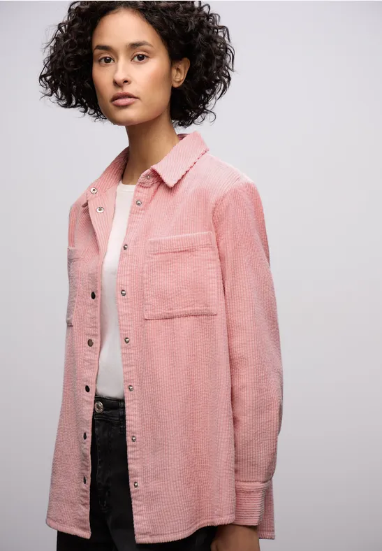 Chemisier en velours côtelé powder pink