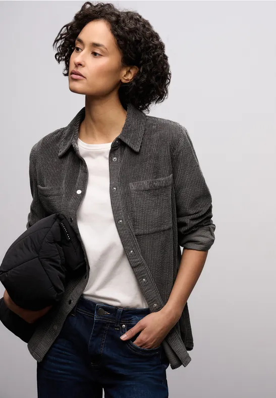 Chemisier en velours côtelé gravel grey