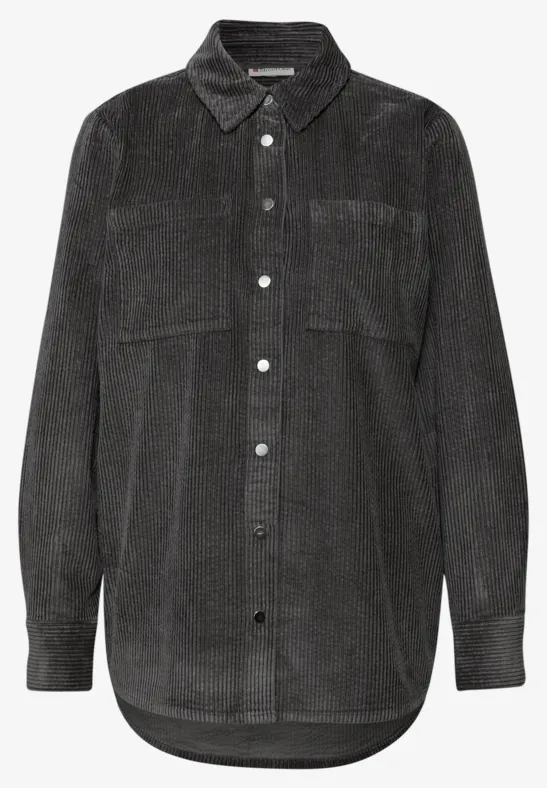 Chemisier en velours côtelé gravel grey