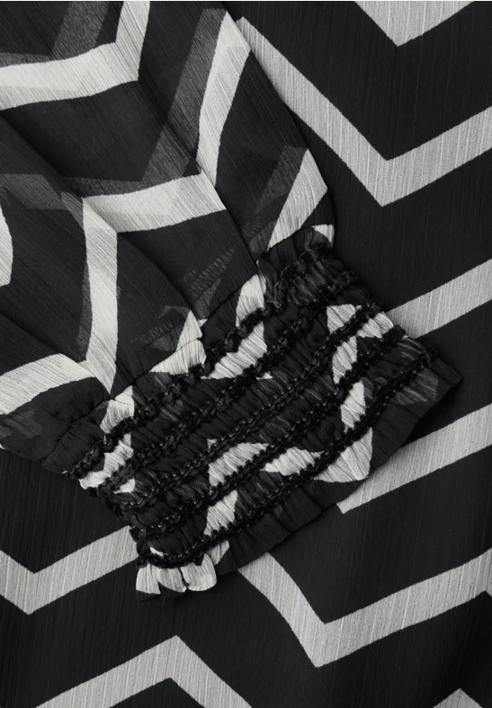 Tunique en mousseline de soie avec tape Black