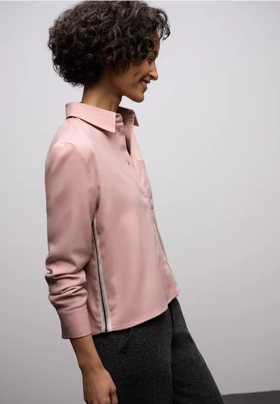 Blouse mélangée avec bande powder pink mel.