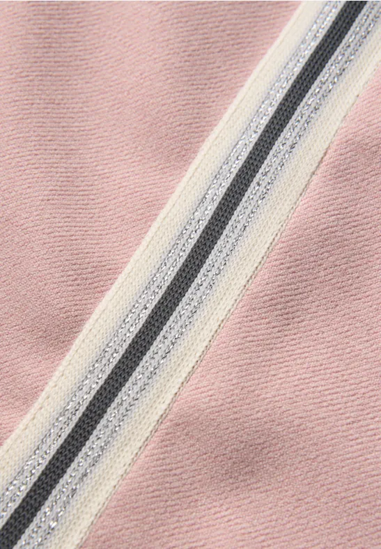 Blouse mélangée avec bande powder pink mel.