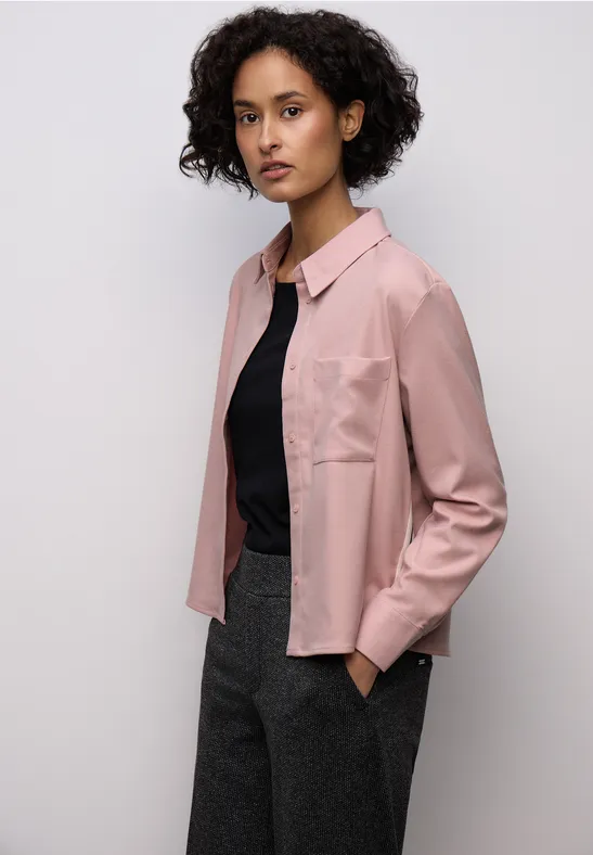 Blouse mélangée avec bande powder pink mel.