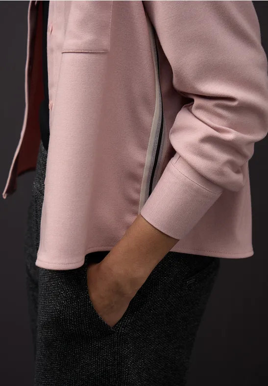 Blouse mélangée avec bande powder pink mel.