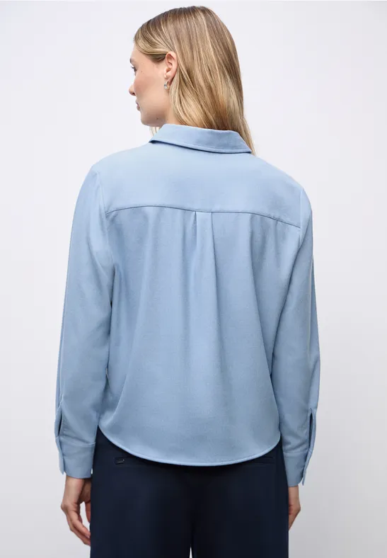 Gemêleerde blouse met tape frosted blue mel.