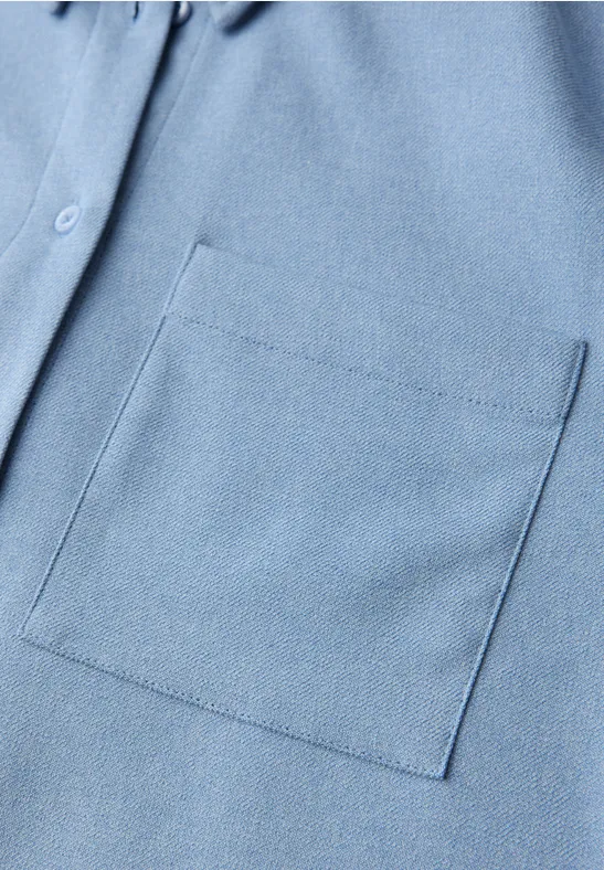 Gemêleerde blouse met tape frosted blue mel.