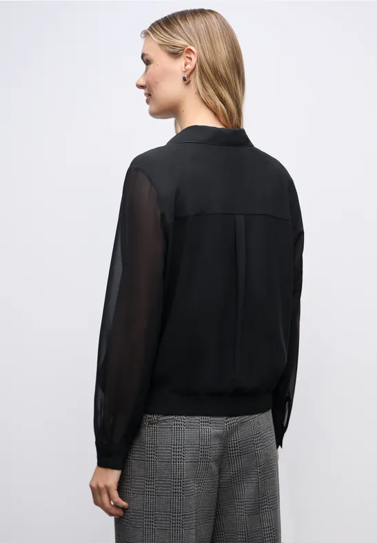 Chiffon overhemd blouse Black