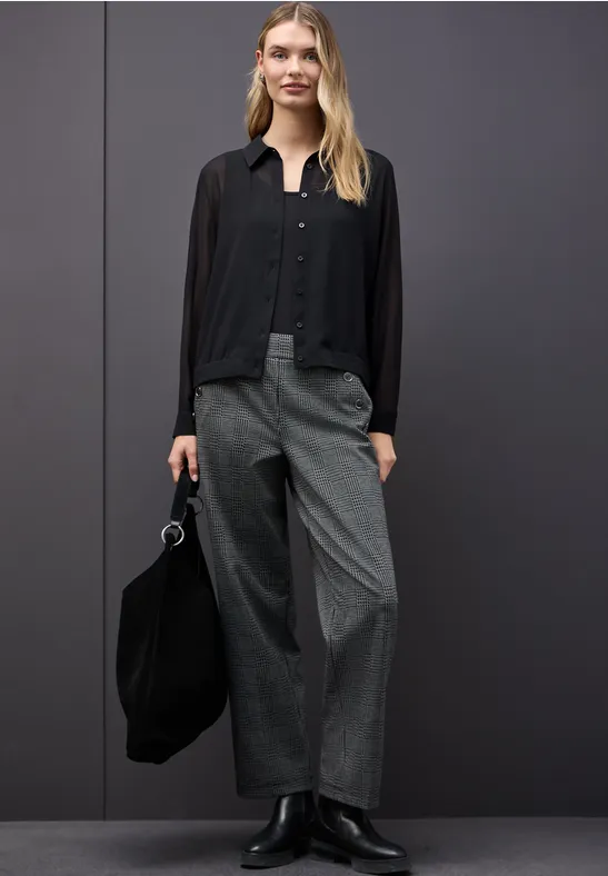 Chiffon overhemd blouse Black