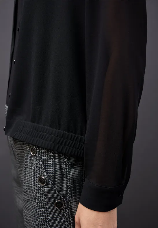 Chiffon overhemd blouse Black