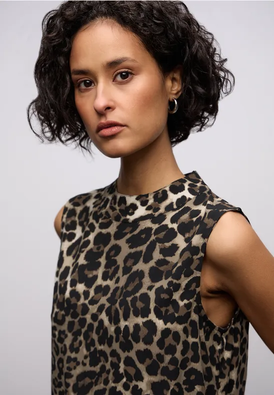 Gedessineerde blouse top null