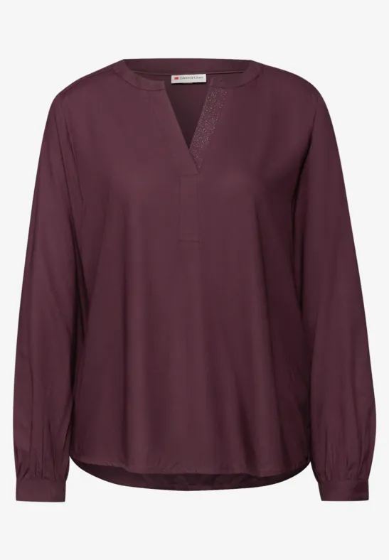 Bluse mit Glitzerdetail jazz berry