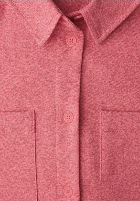 Overhemd blouse met zakken striking coral mel.