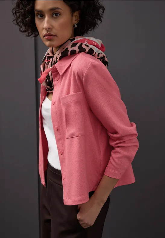 Overhemd blouse met zakken striking coral mel.