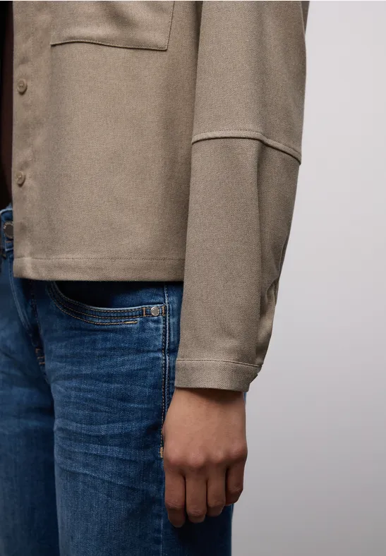 Hemdbluse mit Taschen light terra mocha mel.