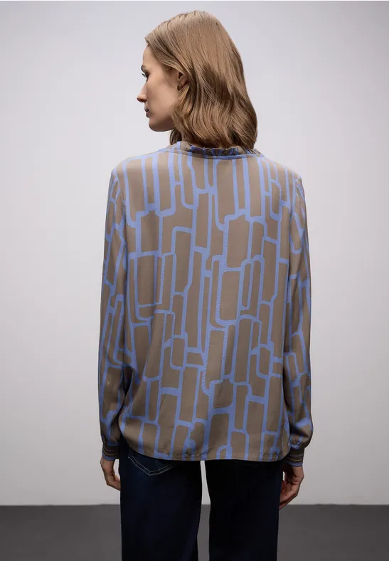 Gemusterte Tunika mit Tape frosted blue