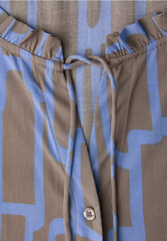 Gemusterte Tunika mit Tape frosted blue