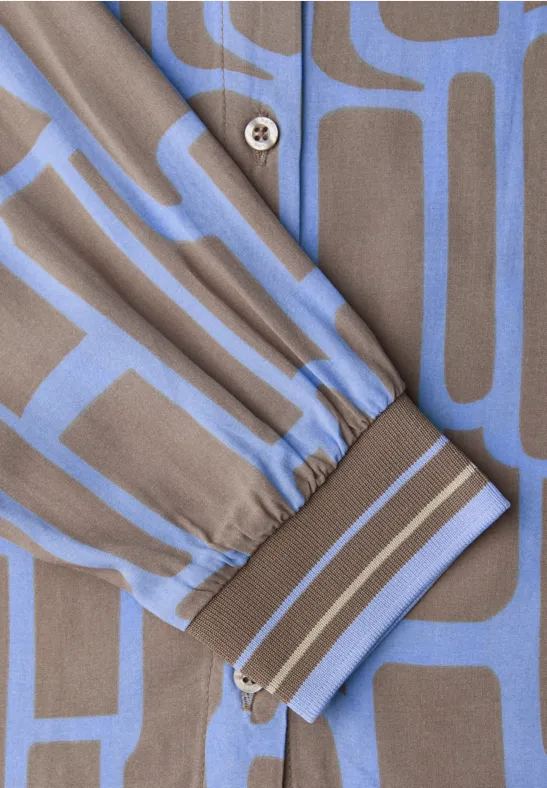 Gemusterte Tunika mit Tape frosted blue