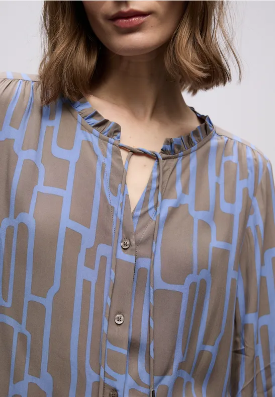 Gemusterte Tunika mit Tape frosted blue