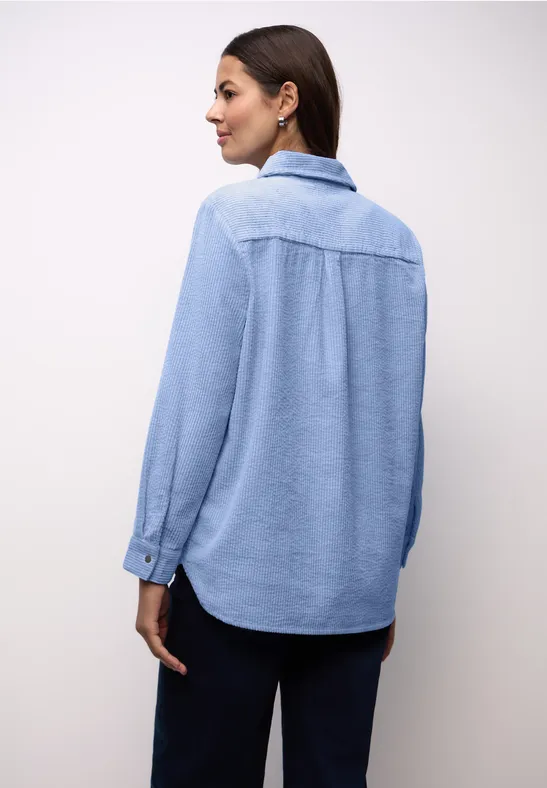 Chemisier long en velours côtelé frosted blue