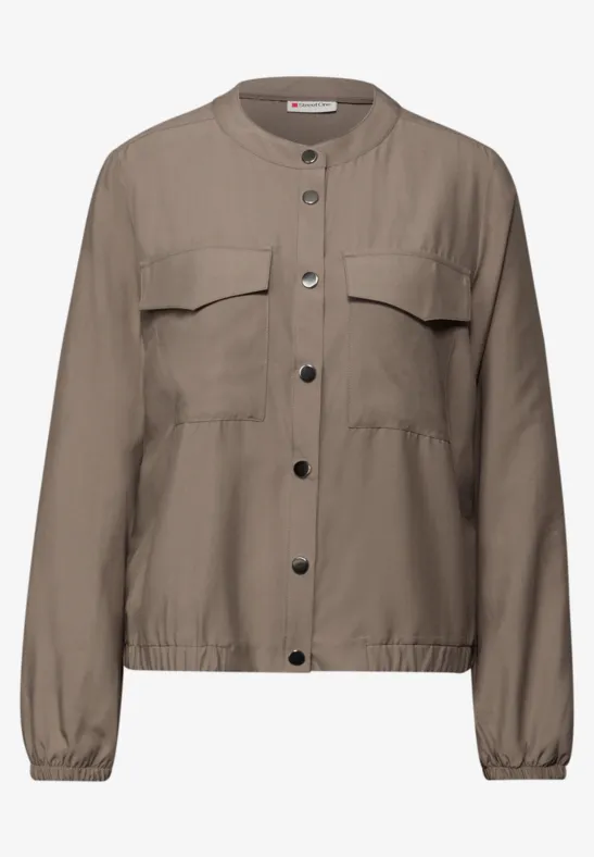 Overhemd blouse met zakken light terra mocha
